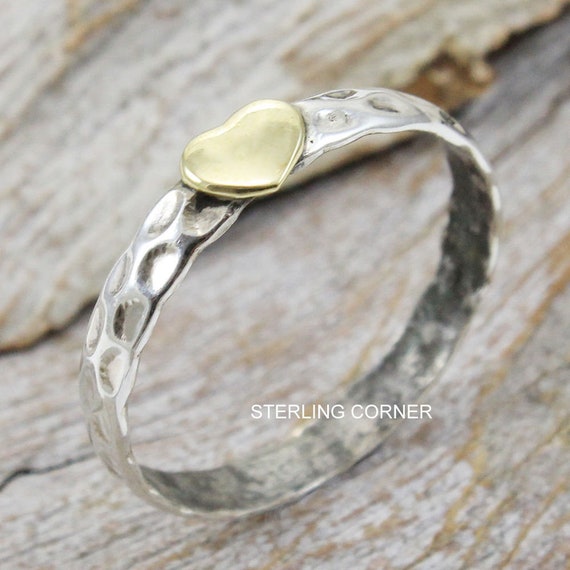 Handmade ring 925 Sterling silver ring Love ring Silver jewelry Heart Meditation band Hammered ring Unisex ring Organic ring