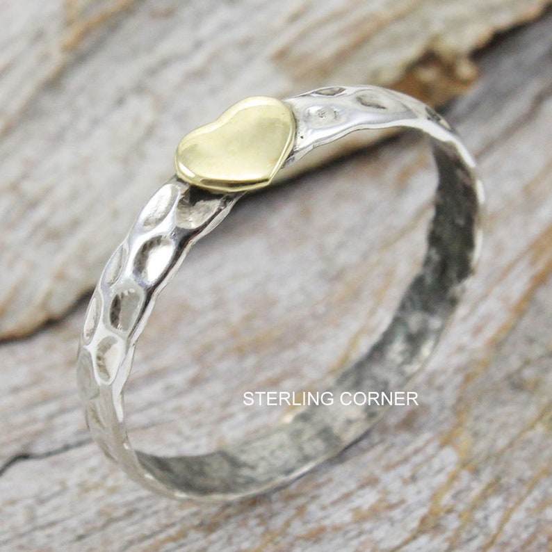 Handmade ring 925 Sterling silver ring Love ring Silver jewelry Heart Meditation band Hammered ring Unisex ring Organic ring