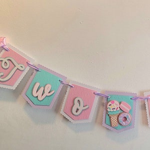 Two Sweet Birthday Banner, Sweet One, Custom Birthday Banner, sweet party decorations