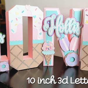10 inch Sweet One first birthday 3D letters, Sweets theme party decoration, centerpiece or photo prop