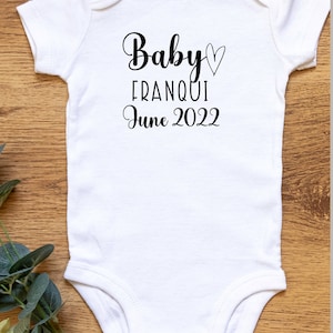 Personalized new baby Birth Announcement, new baby, personalized body suit, birth announcement undershirt, new baby gift