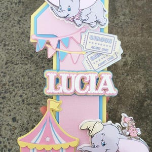 Circus Elephant 3D Number, Carnival Birthday Centerpiece