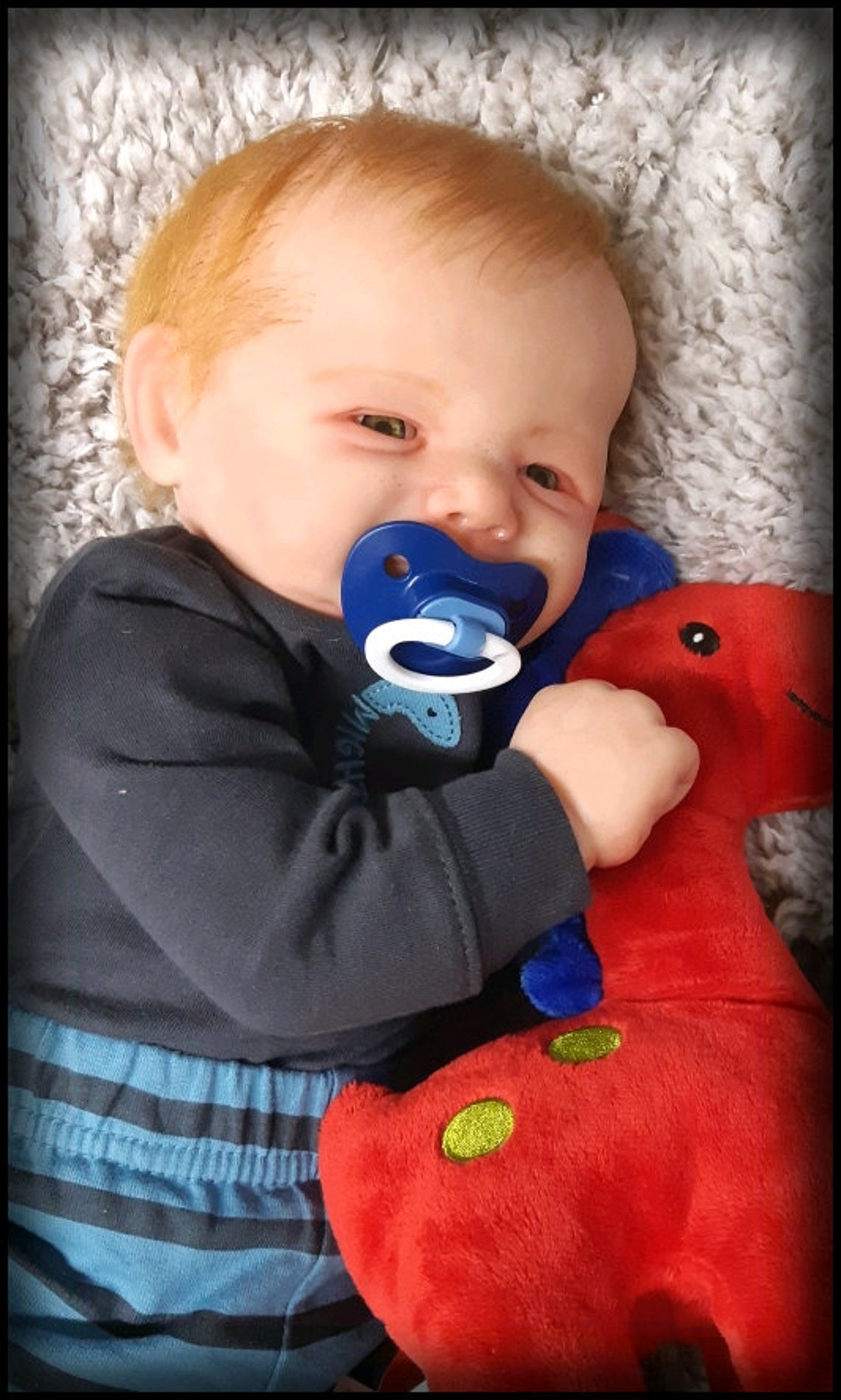 Fake baby reborn baby doll red hair reborn doll therapeutic Etsy