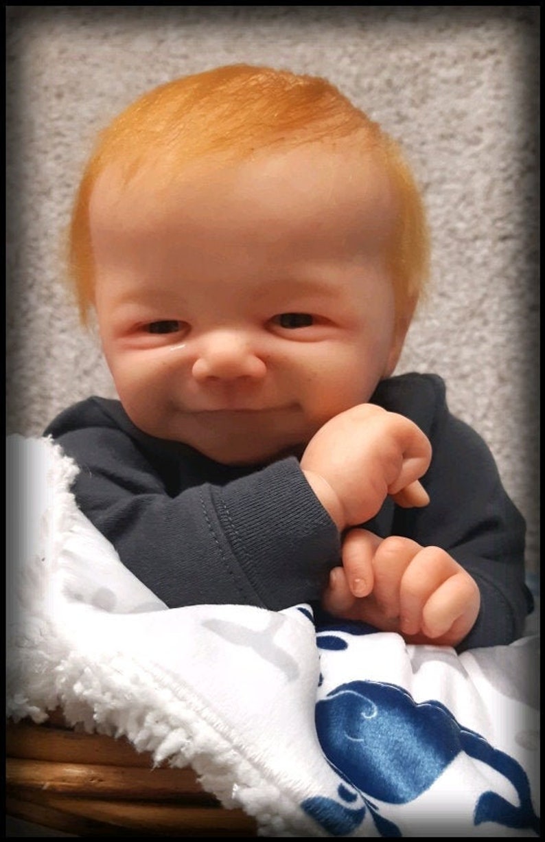 Fake baby reborn baby doll red hair reborn doll therapeutic Etsy