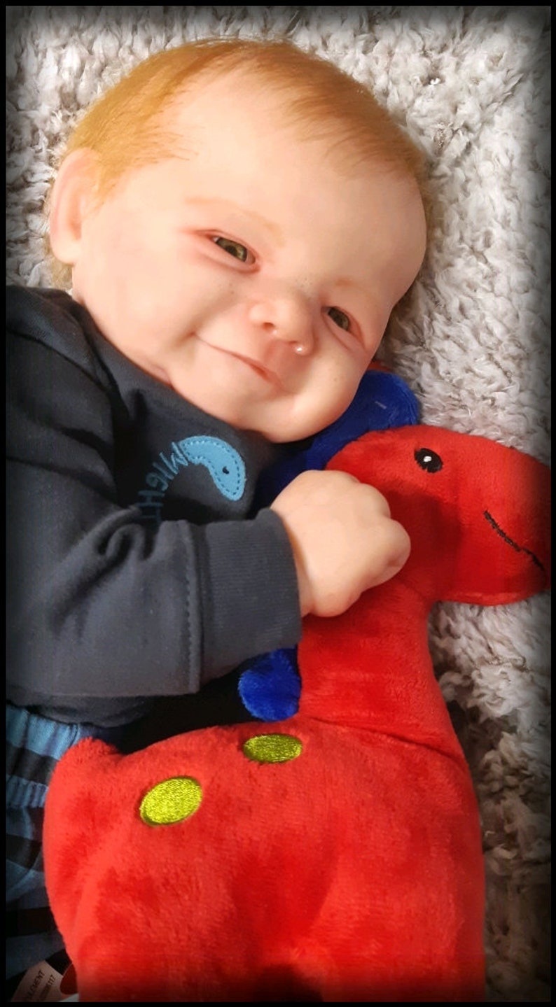 Fake baby reborn baby doll red hair reborn doll therapeutic Etsy