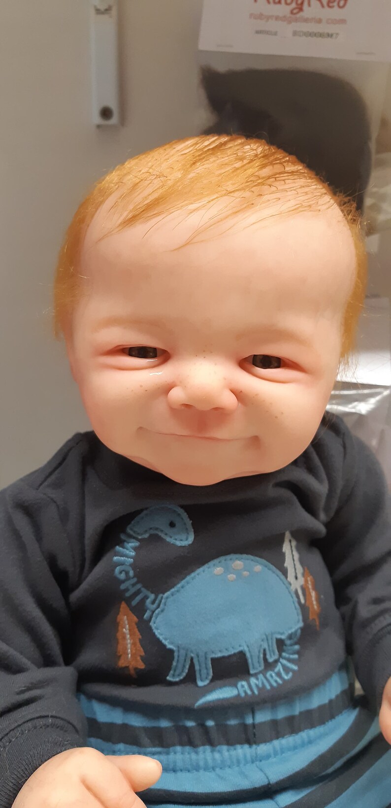 Fake baby reborn baby doll red hair reborn doll therapeutic Etsy