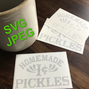 Friends Homemade 1 Cent Pickles Lettering Digital File (Cricut...SVG, JPEG) DIY Decal Template for Crock Pots Monica&#39;s Pickle Jar Stencil