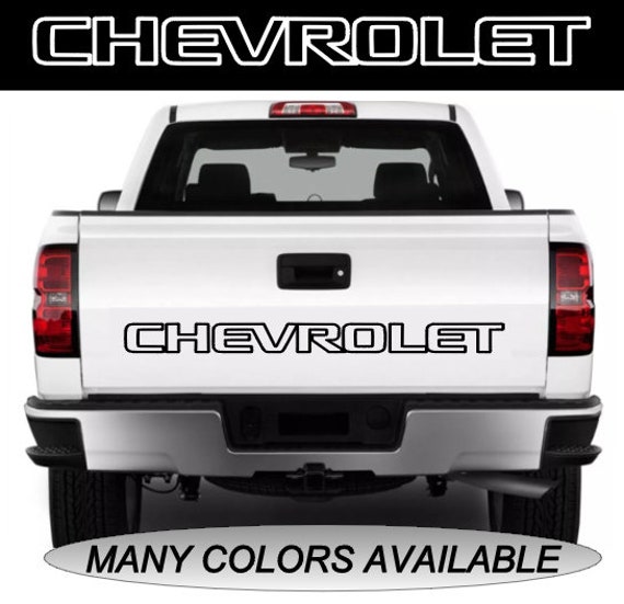 Chevrolet Outline Tailgate Banner Back Text Vinyl Graphic Etsy