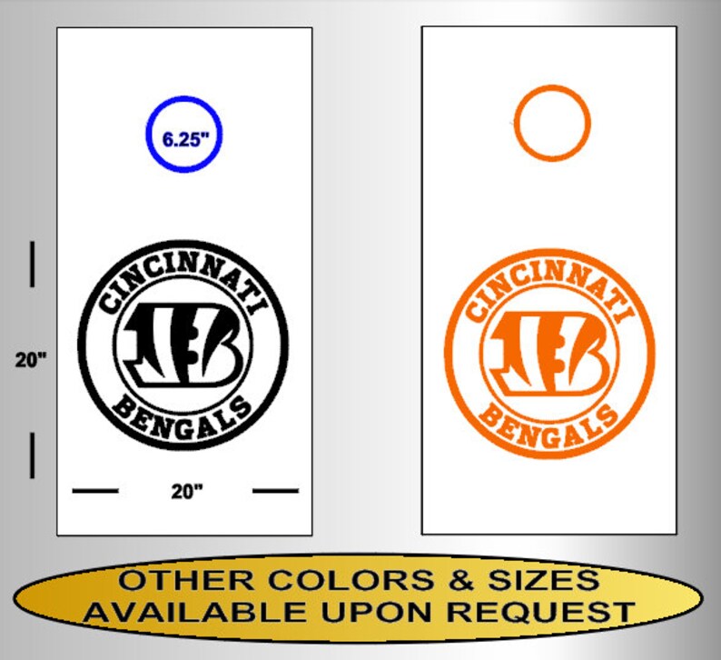 Cincinnati Bengals NFL Team Logo Vinyl Decal Sticker Car Window Wall Cornhole