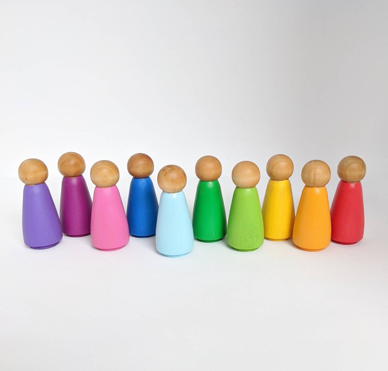 Waldorf Montessori Peg Dolls Rainbow Learning & School Toys & Games