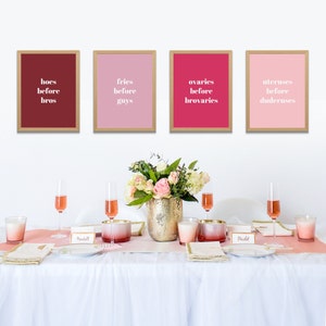 Galentines Day Dekor, Hoes Before Bros, Galentiner Tag Geschenk, Valentinstag Dekoration, Party Dekor, druckbare Kunst