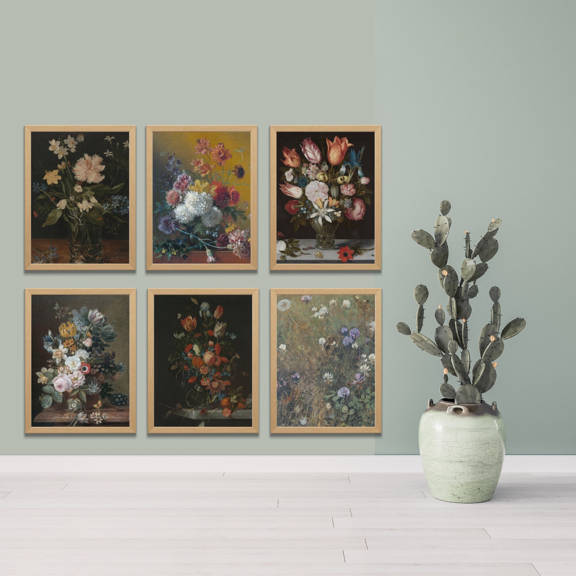 Printable Vintage Gallery Wall Art Set of 6, Antique Prints Warm ...