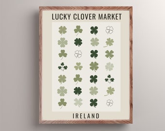 St. Patricks Day Decor, Lucky Charm Market, Saint Patricks Day Wall Art, Printable Wall Art