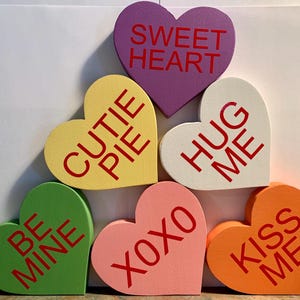 CONVERSATION HEARTS, Wooden, Heart Shaped Craft Blank, Personalized