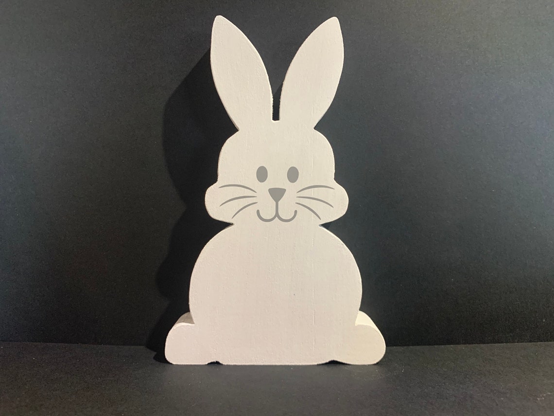 Easter Bunny Painted Wood Bunny painted wood Rabbit wood Etsy