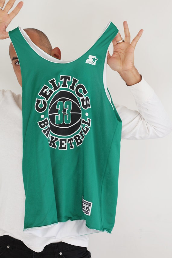 Vintage Boston Celtics Basketball Starter Jersey Reversible # 33 Size ML