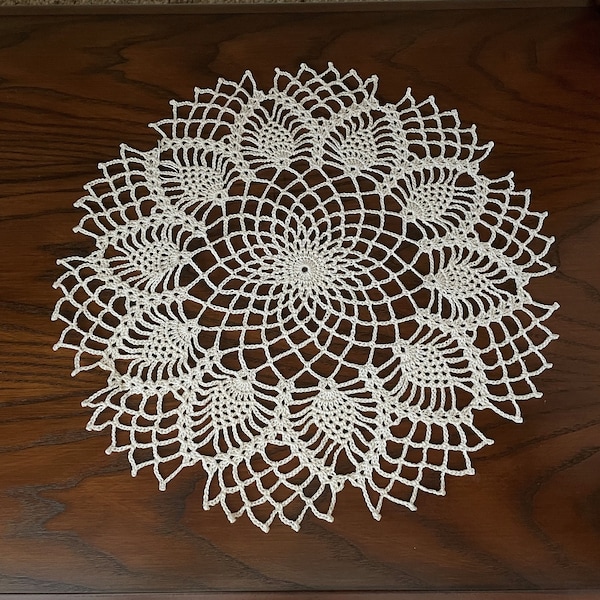 Crochet Pineapple Doily Delicate Doily 14 Inch