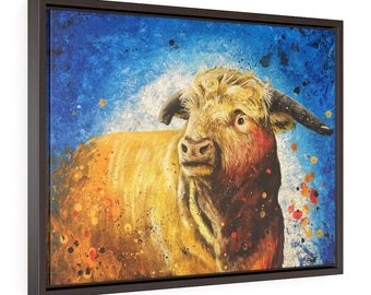 Tobias the Bull Framed Premium Gallery Wrap Canvas