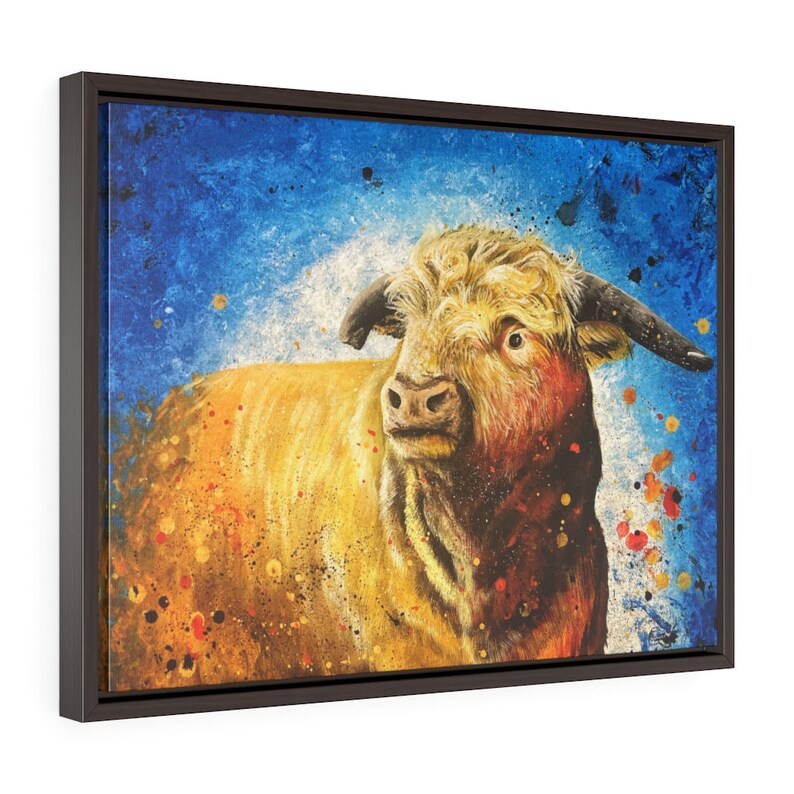 Tobias the Bull Framed Premium Gallery Wrap Canvas image 1