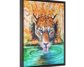 Jaguar Framed Premium Gallery Wrap Canvas