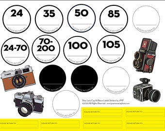 Camera Lens Cap Stickers for Canon, Nikon, Sony