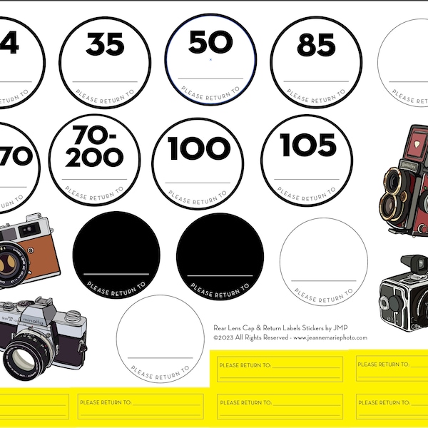 Lens Cap Stickers Etsy