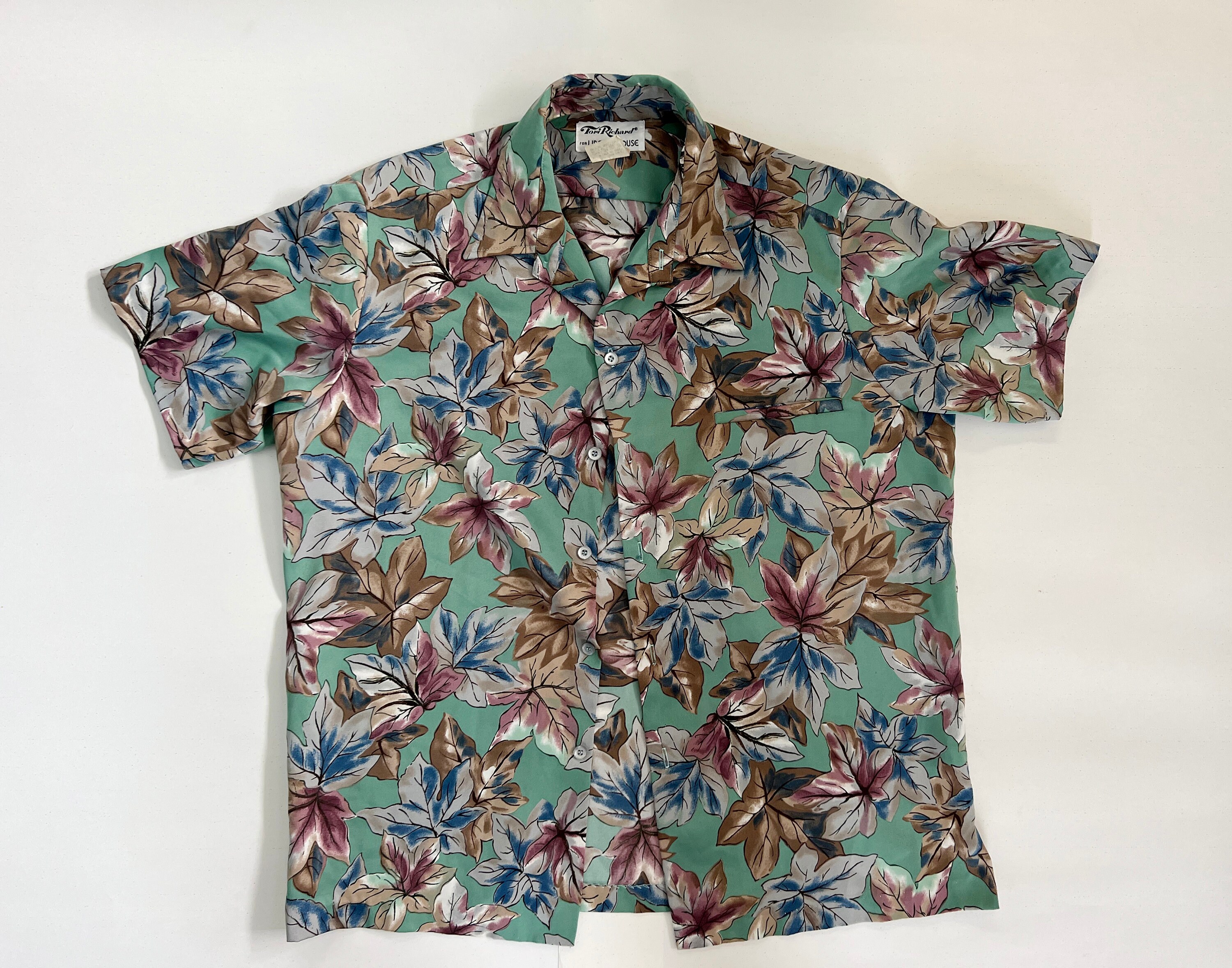 Tori Richard for Liberty House Vintage Aloha Shirt Green Leaf - M 