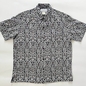 Tori Richard Vintage Hawaiian Shirt - Blue Mid-Century Abstract - M