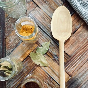 Large hand carved cherry wood Serving, Soup, Stew Spoon