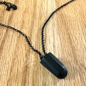 Hand Carved Ebony Wood Crystal Pendant