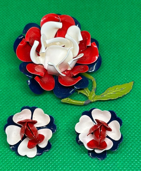 Vibrant, Large, Red, White and Blue Pin - image 1