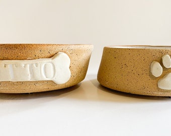 Dog bowl, pet bowl, dog food bowl, cat food bowl, personalized dog bowl, personalized pet bowl, water dog bowl, water pet bowl, paw print