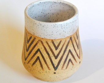 Ceramic stoneware handmade tumbler. Pottery cup. Juice cup. Water cup. Water glass. Tumbler.