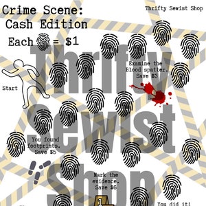 Crime Scene Savings Challenge Game-8.5" x 11" Digital Download