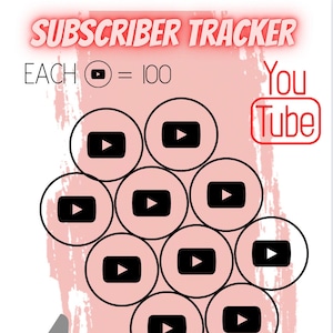 Youtube Subscriber Tracker-8.5" x 11" Digital Download