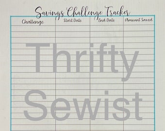 Savings Challenge Tracker-8.5" x 11" Digital Download