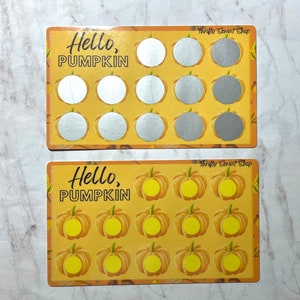 Hello Pumpkin Laminated Scratch Off Savings Challenge Set