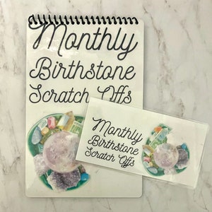 Monthly Birthstone Laminated Scratch Off Savings Challenge Book