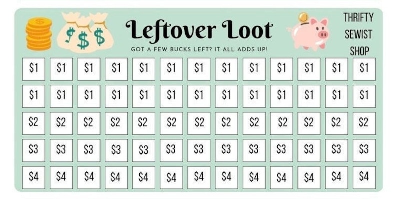 Leftover Loot A6 Laminated Savings Challenge - Etsy