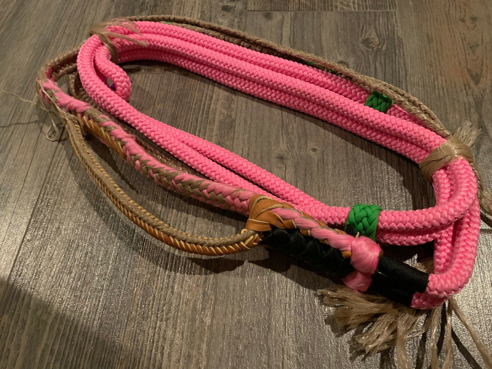 Pink Mini Bull Rope Kids 9/7 Left Hand Ept Bull Ropes -Rodeo Bull riding Kid rider 12'