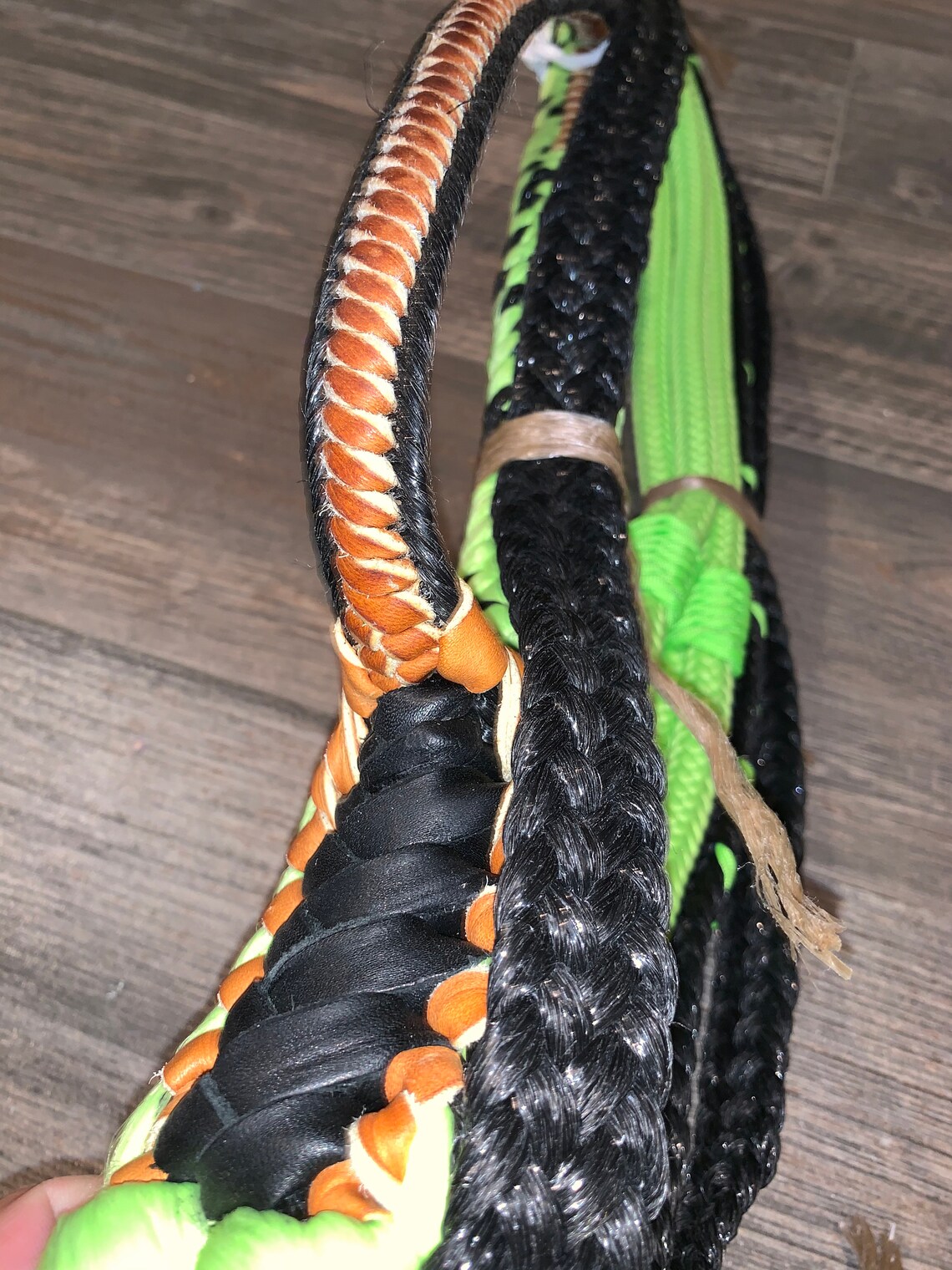 Bull Rope Green & Black Pro 9/7 Right Hand 3/4 X 3/4 Ept Bull Ropes