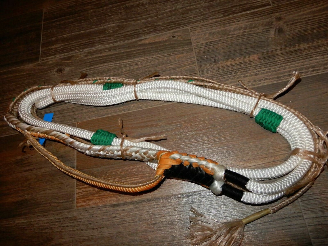 Bull Rope White on Tan Poly PRO 9/7 Left Hand 3/4 X3/4 EPT Bull Ropes ...