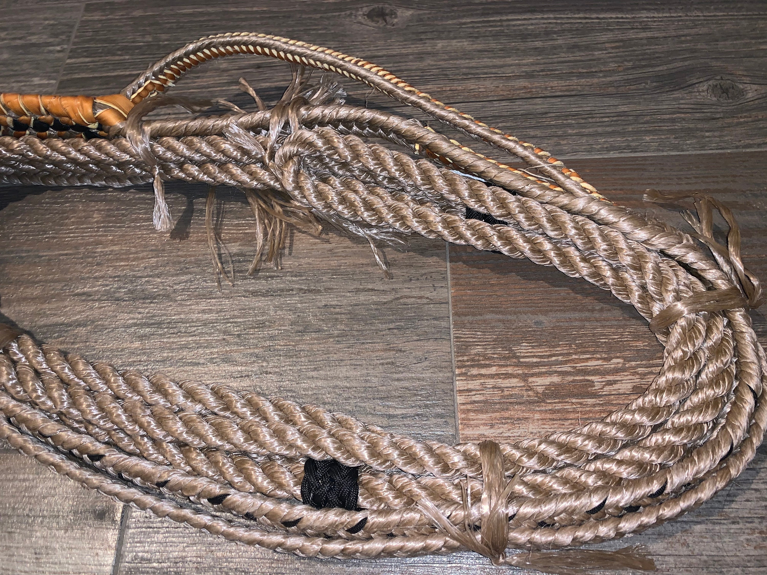 Bull Rope 1 Off Set Pro Tan Poly 9x7 Left Hand Bull Riding 16