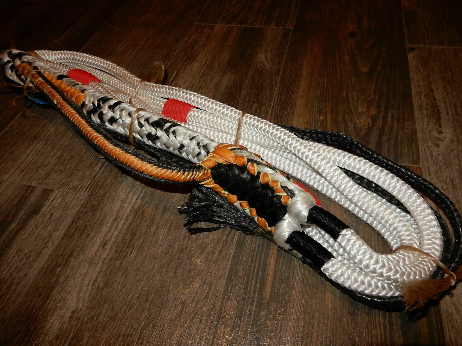 Bull Rope White & Black EPT Custom Pro 9/7 Right Hand Ept Bull Ropes bull  Rodeo Bull Rider 16' 