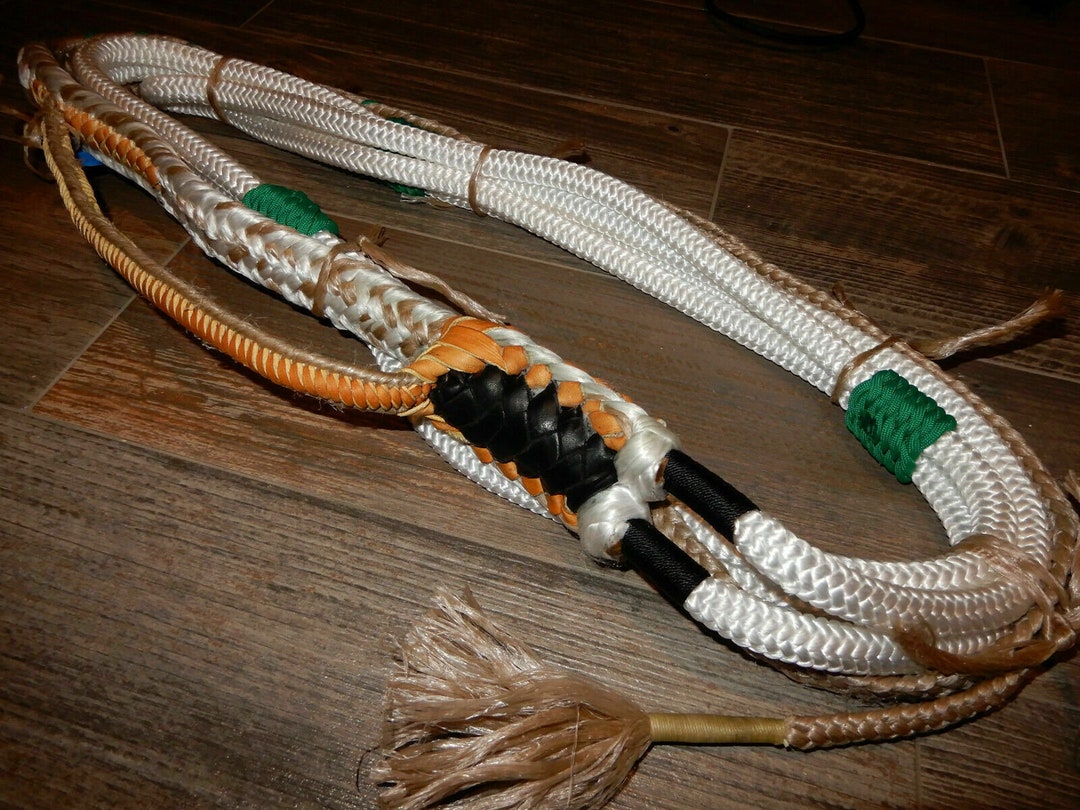 Bull Rope White on Tan Poly PRO 9/7 Left Hand 3/4 X3/4 EPT Bull Ropes ...