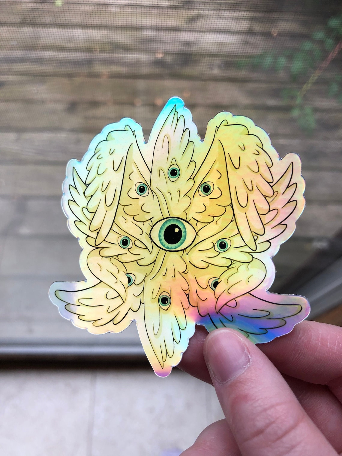 Biblically Accurate Angel Holographic Stickers Etsy