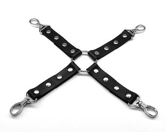 Leather Hog Tie, BDSM Bondage Restraints