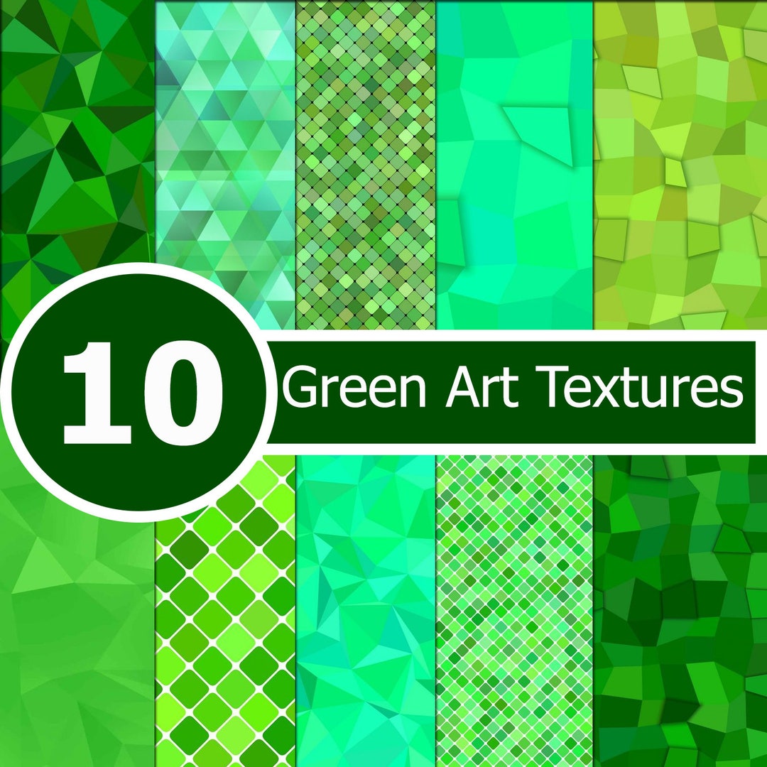 Green Art Textures Papergreen Wall Paperscrapbooking Craft Etsy