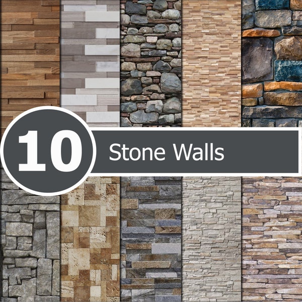 Stone Textures Walls paper-Stone Wallpaper-Wall Paper-Scrapbooking Craft supplies-Digital Paper-Wrapping paper-GiaDigitalPaper