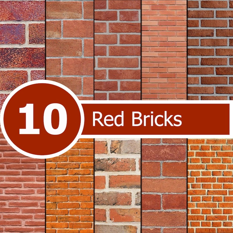 Red Bricks Textures Paper Wall Paper Scrapbooking Craft Supplies